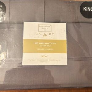 Kathy Ireland Gray 1500 Thread Count King Sheet Set